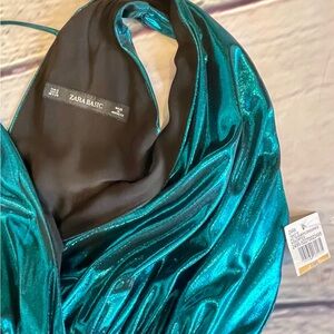 Zara Shiny Teal Dress